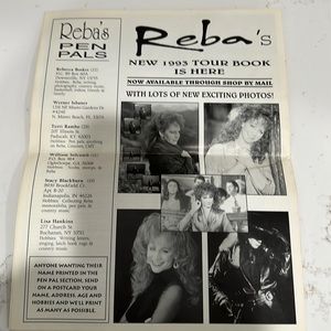 Reba entertainment, fan club, book 1993